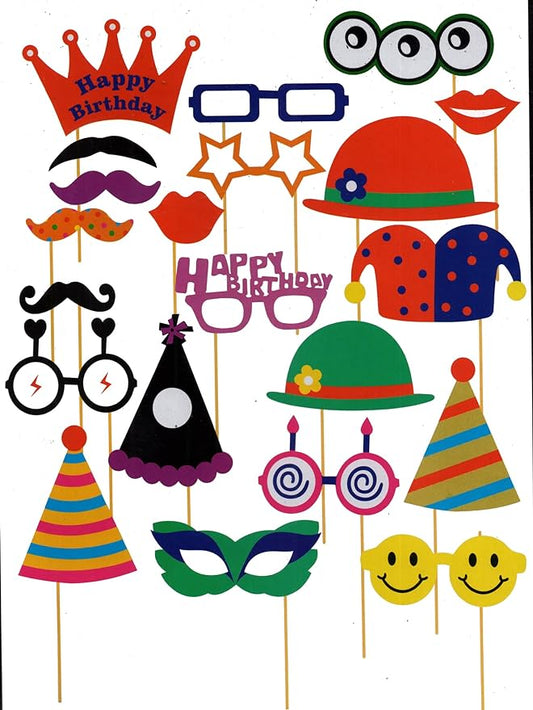 Birthday Party Photobooth Props Set of 21 (Birthday Prop)