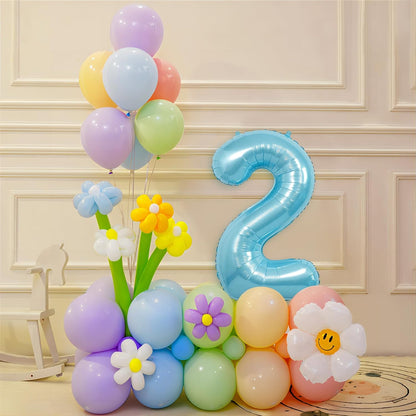 32 Inch Pastel Blue Number Foil balloon