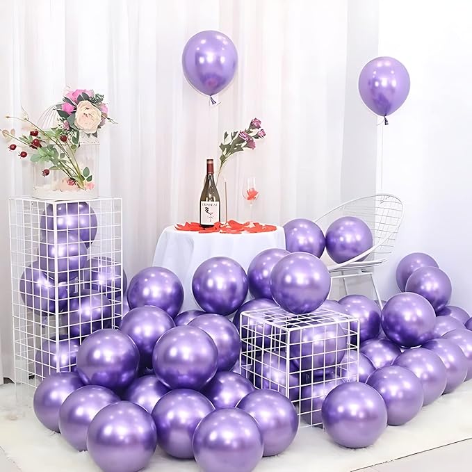 50 pcs Purple Chrome Balloons for Birthday decoration celebration Anniversary baby shower