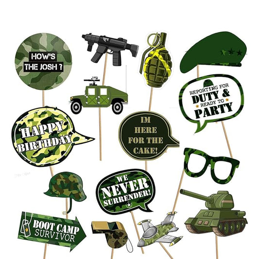 Army/Military Theme Ceiling Hangings/Danglers Set For Birthday, Baby Shower Party Decorations (PhotoBooth Props)