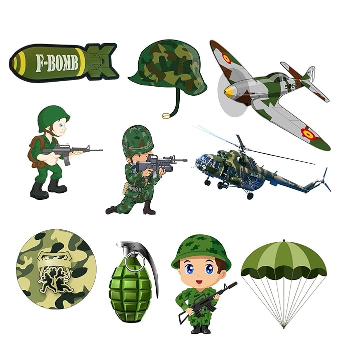 Army/Military Theme Ceiling Hangings/Danglers Set For Birthday, Baby Shower Party Decorations