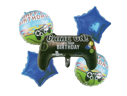 Video Game Theme Foil Balloon 5 pc Set For Birthday Decoration