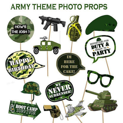 Army/Military Theme Ceiling Hangings/Danglers Set For Birthday, Baby Shower Party Decorations (PhotoBooth Props)