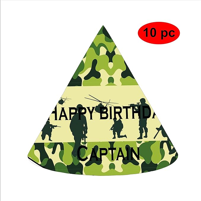 Army/Military Theme Ceiling Hangings/Danglers Set For Birthday, Baby Shower Party Decorations (Caps)