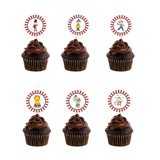 Carnival Theme Cupcake Topper Set For Birthday, Baby Shower Party Decorations