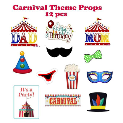 Carnival Theme Ceiling Hangings/Danglers Set For Birthday, Baby Shower Party Decorations (Photobooth Props)