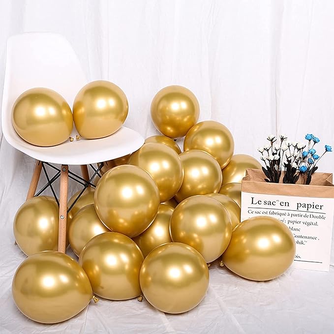 50 pcs Golden Chrome Balloons for Birthday decoration celebration Anniversary baby shower