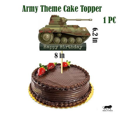 Army/Military Theme Cake Topper For Birthday, Baby Shower Party Decorations (Design 2)