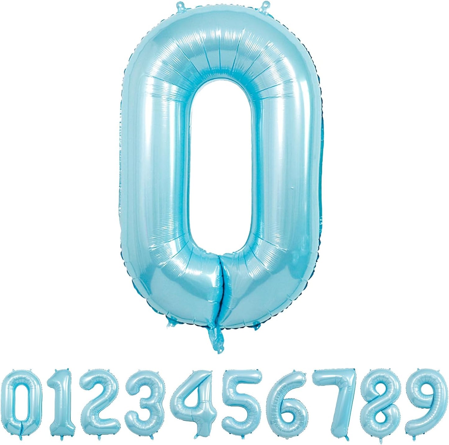 32 Inch Pastel Blue Number Foil balloon