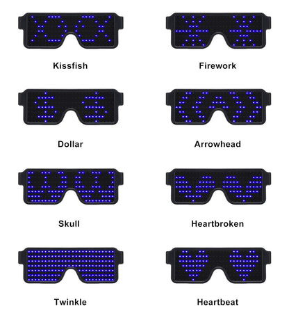 Rechargeable LED Rave Glowing Flashing Glasses (Assorted Colour)