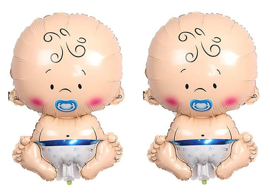 22 Inch Baby Boy Face Shape Theme foil balloon Blue (Pack of 2) for Baby Shower Decoration