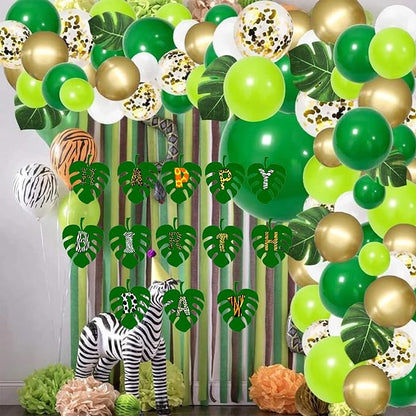 Jungle/Animal Theme Happy Birthday Banner Set For Birthday, Baby Shower Party Decoration