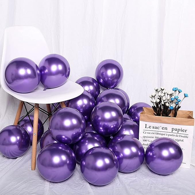 50 pcs Purple Chrome Balloons for Birthday decoration celebration Anniversary baby shower