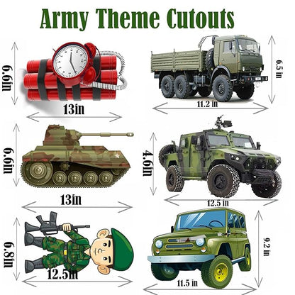 Army/Military Theme Cutouts Set For Birthday, Baby Shower Party Decorations (Cutouts)