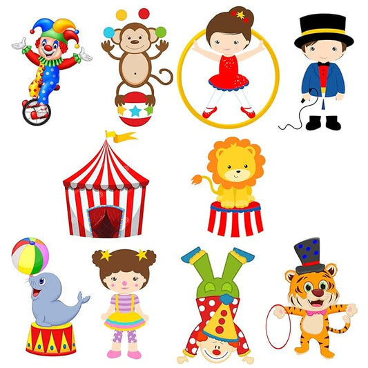 Carnival Theme Ceiling Hangings/Danglers Set For Birthday, Baby Shower Party Decorations (Cutouts)