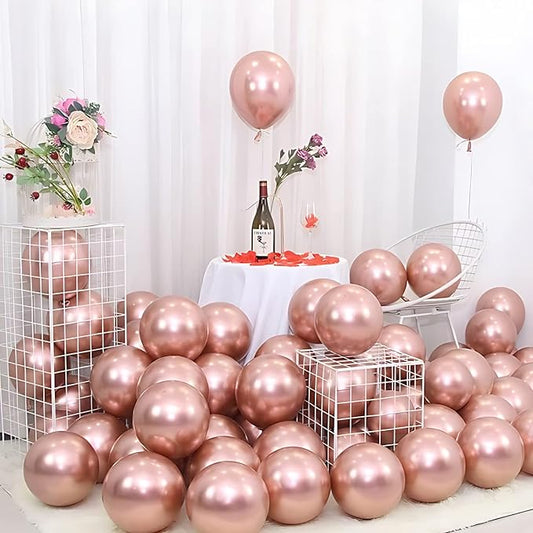 50 pcs RoseGold Chrome Balloons for Birthday decoration celebration Anniversary baby shower