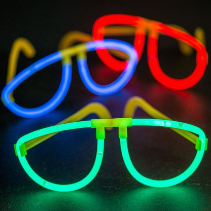 Glow Sticks Plastic Eye Glasses Neon Glow in The Dark Sticks (Assorted Colours) (Pack of 4)