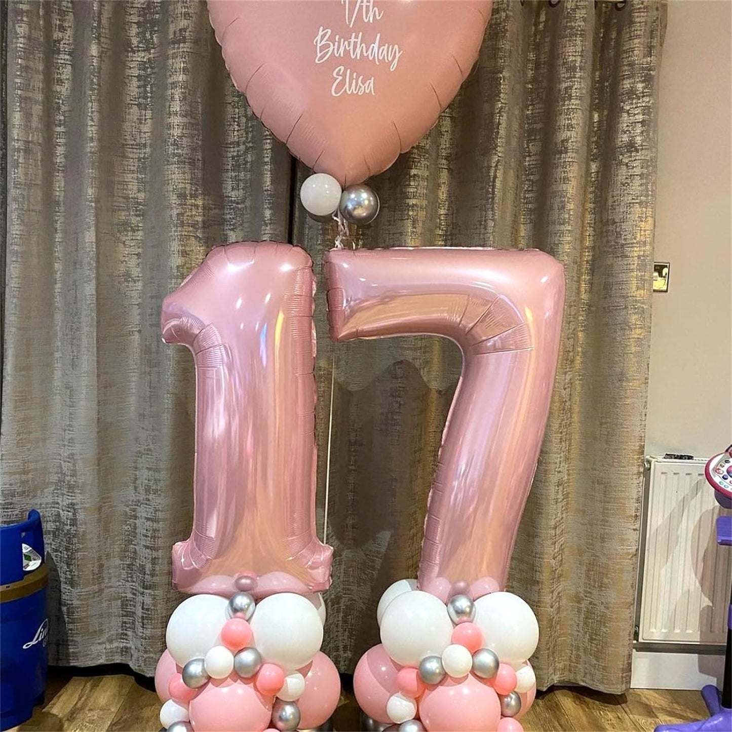 32 Inch Pastel Pink Number Foil balloon