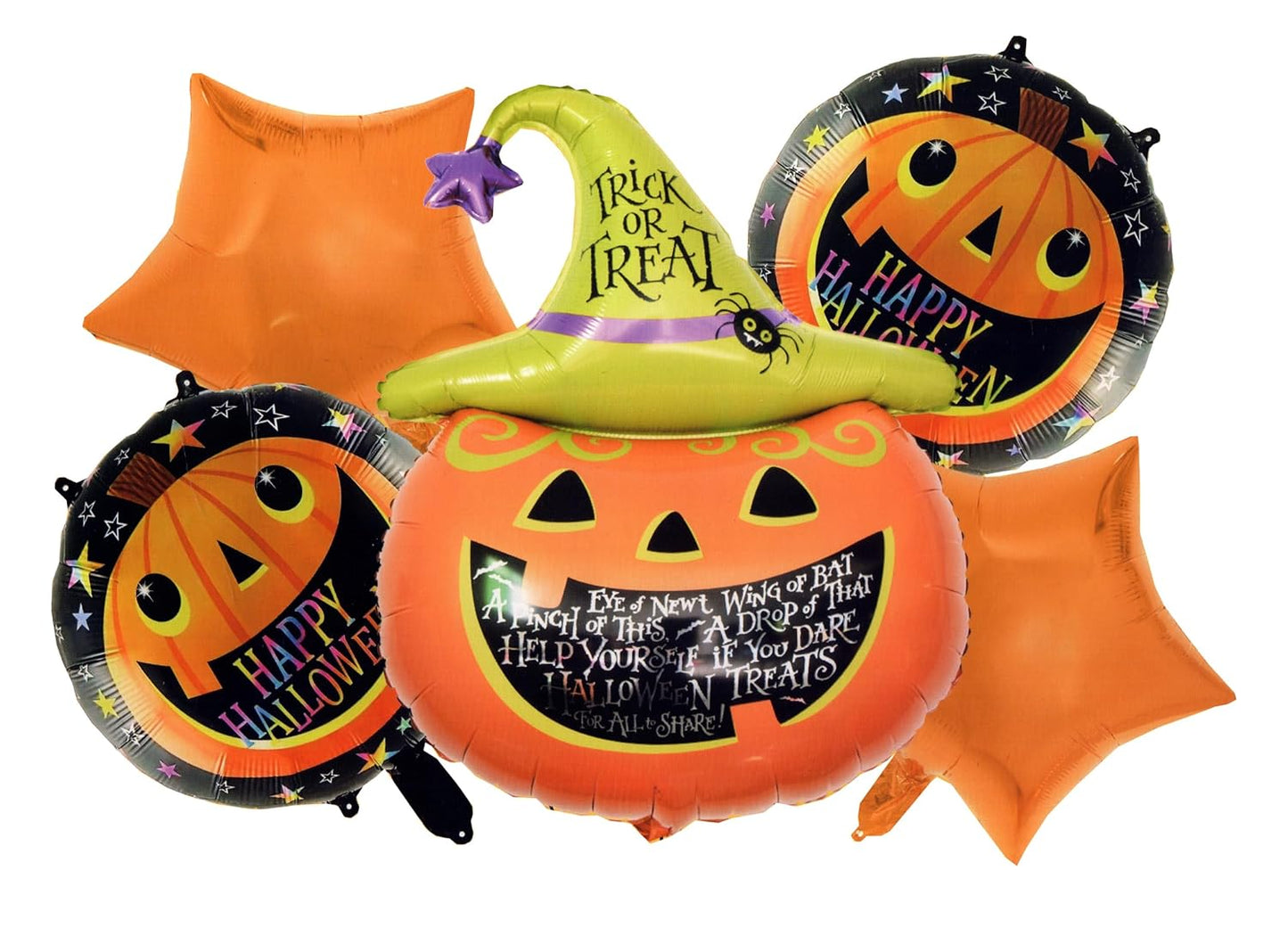 30 Inch Pumkin Halloween Theme 5 Pc Set Foil Balloons For Halloween Party Decoration