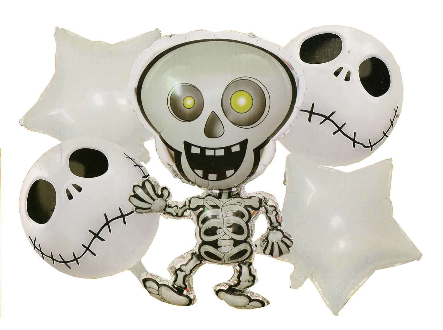 29 Inch Skeleton Ghost Halloween Theme 5 Pc Set Foil Balloons For Halloween Party Decoration