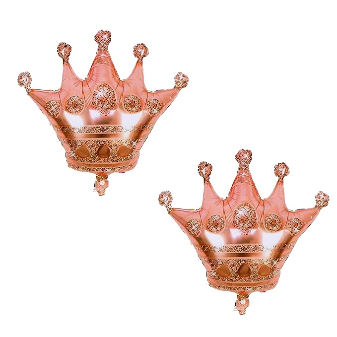 Big Rosegold Crown Shape Theme foil balloon (Pack of 2) for Baby Shower Birthday Decoration