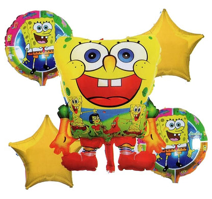 Sponge BobTheme Foil Balloon 5 Pc Set For Birthday Decoration