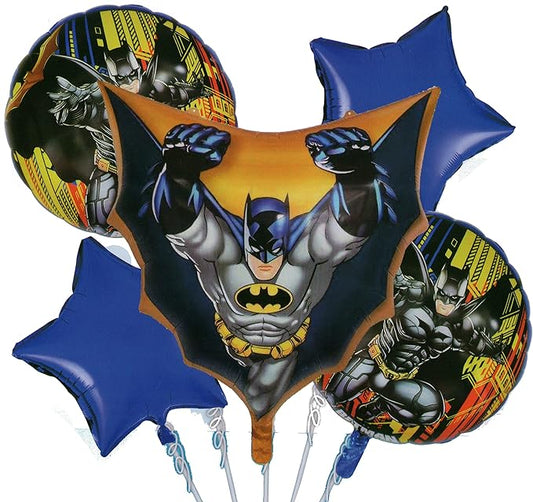 BatMan Theme Foil Balloon 5 Pc Set For Birthday Decoration