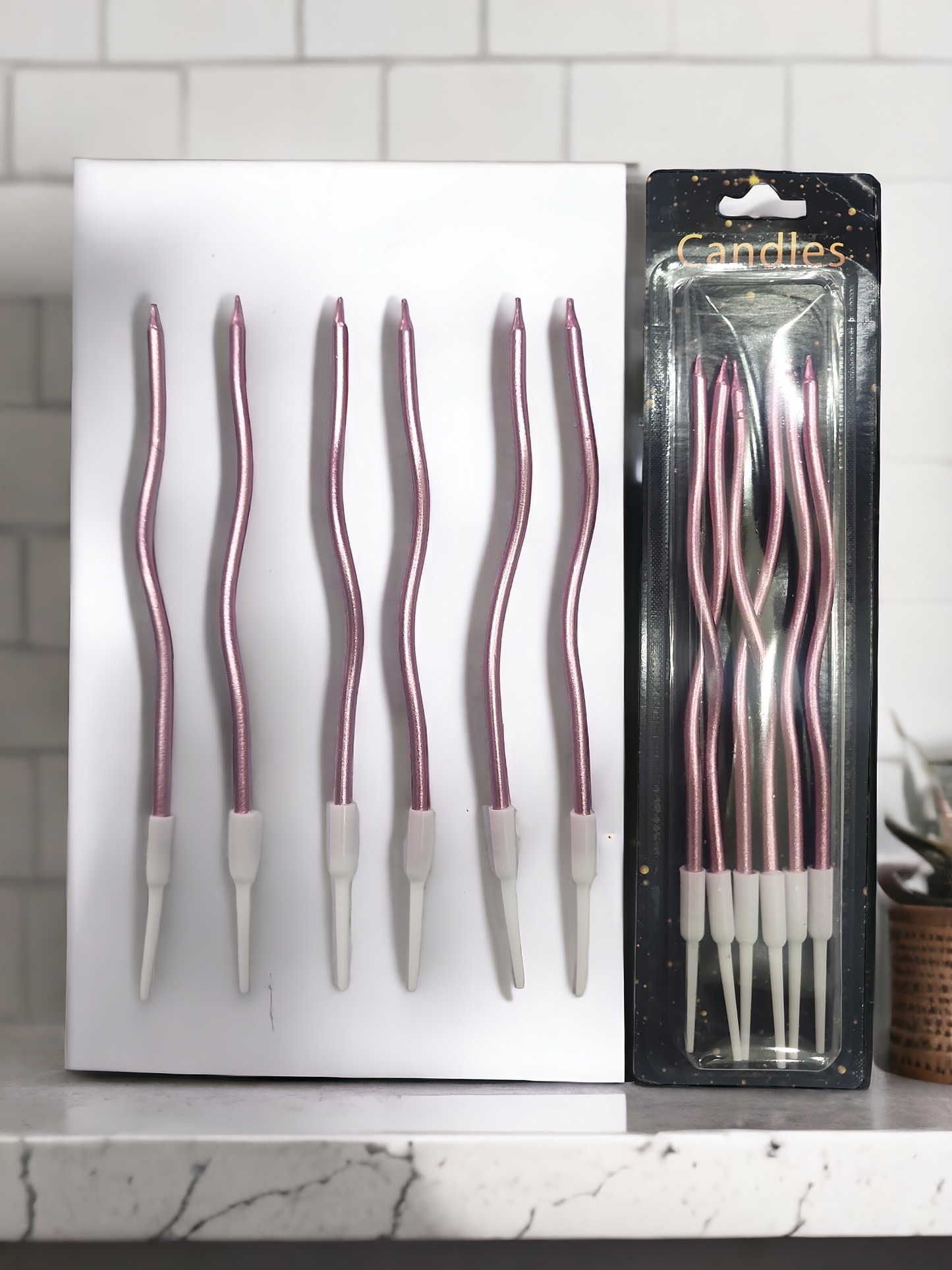 Metallic Twisted Birthday Candles Spiral Cake Candles