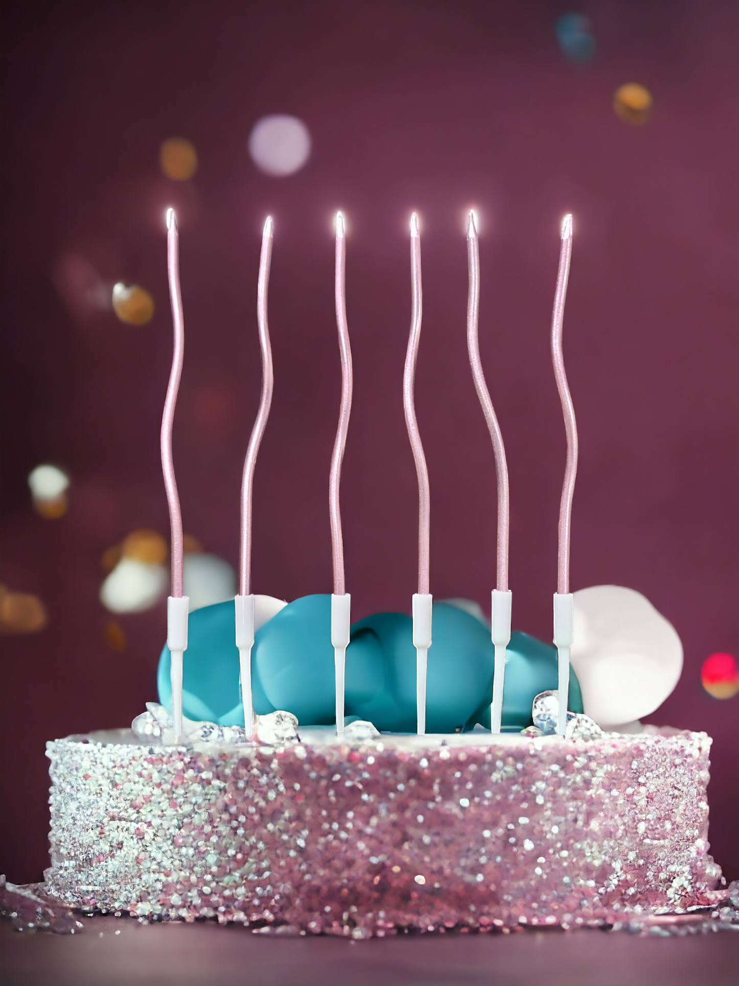 Metallic Twisted Birthday Candles Spiral Cake Candles