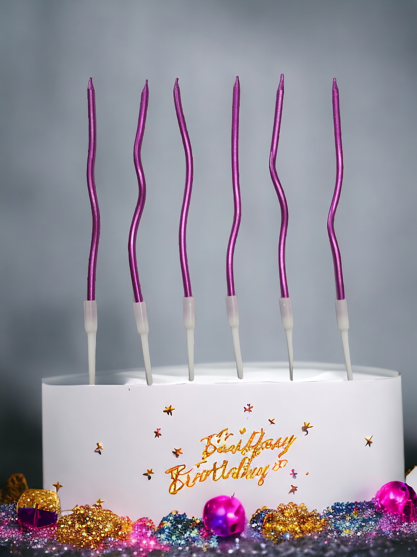 Metallic Twisted Birthday Candles Spiral Cake Candles