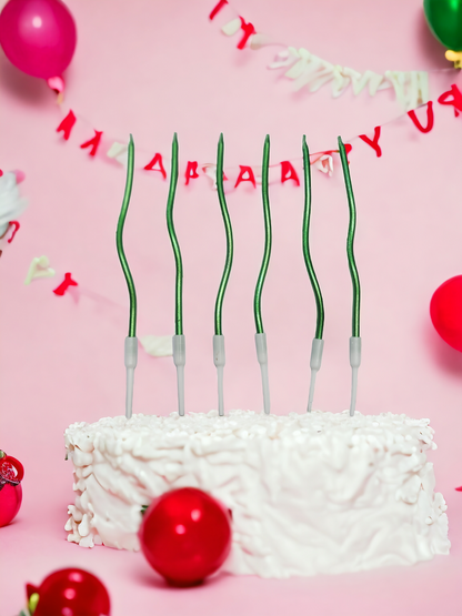 Metallic Twisted Birthday Candles Spiral Cake Candles