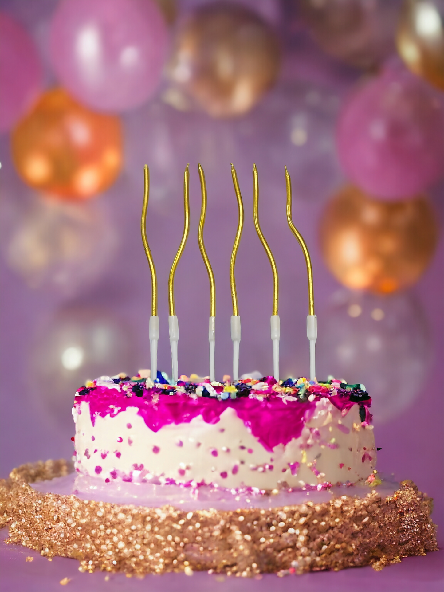 Metallic Twisted Birthday Candles Spiral Cake Candles