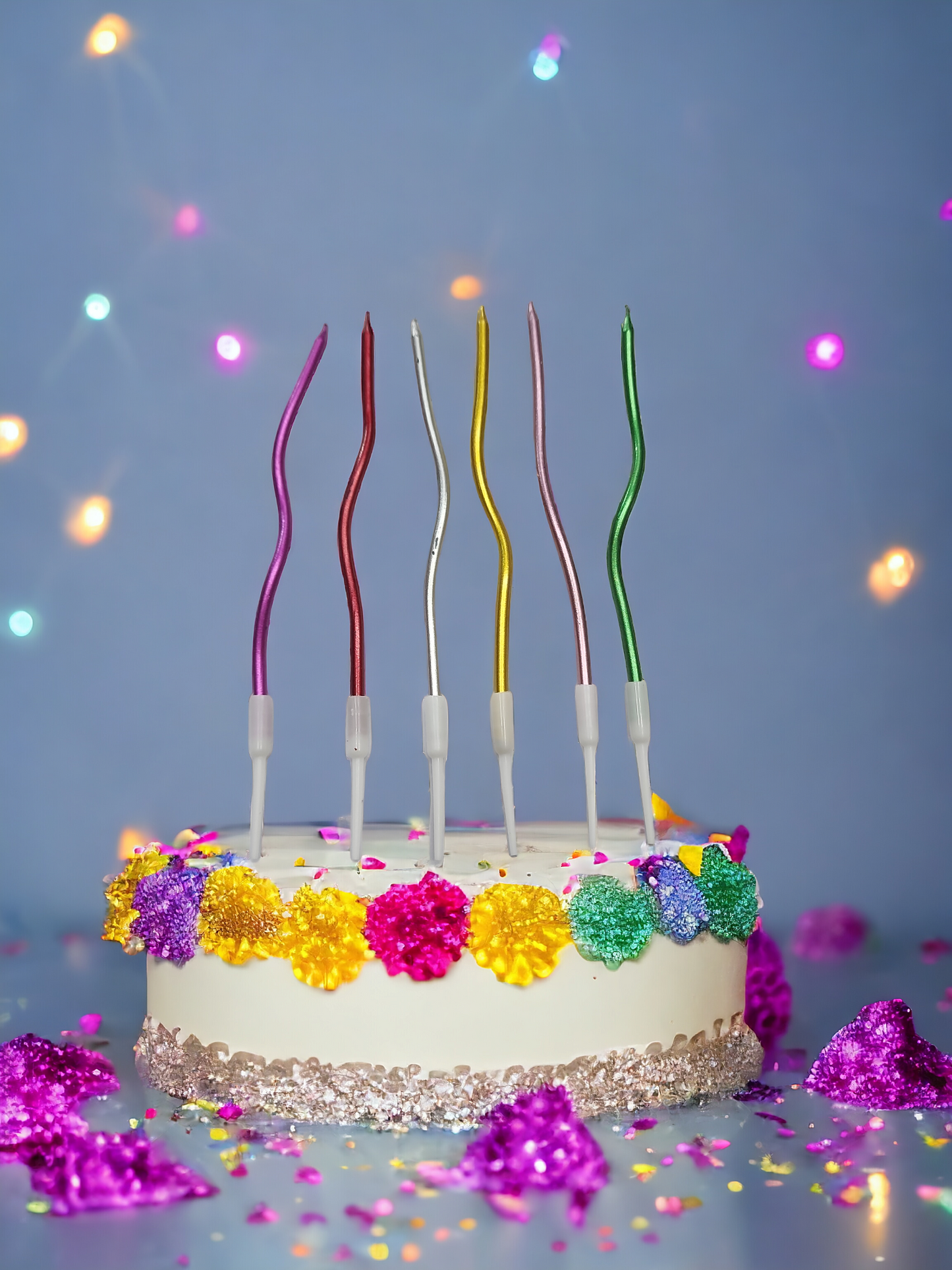 Metallic Twisted Birthday Candles Spiral Cake Candles