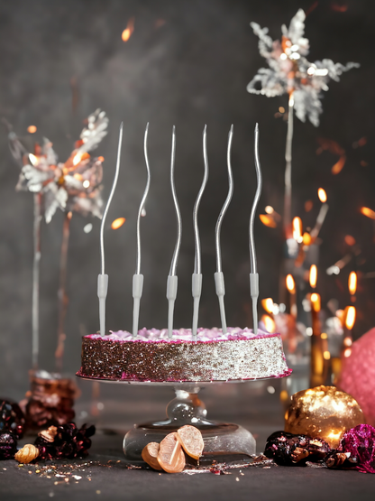 Metallic Twisted Birthday Candles Spiral Cake Candles