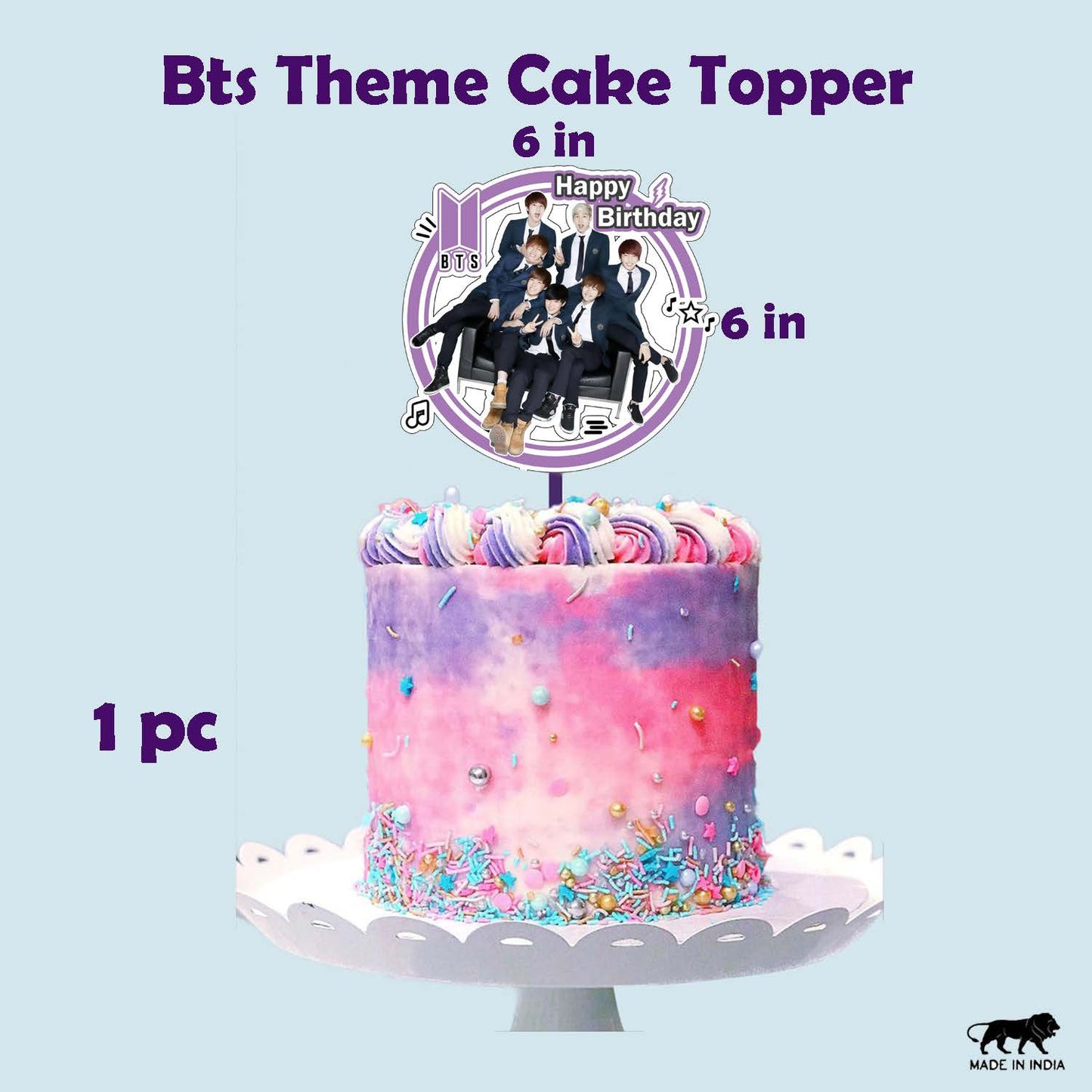 BTS Theme Cake Topper