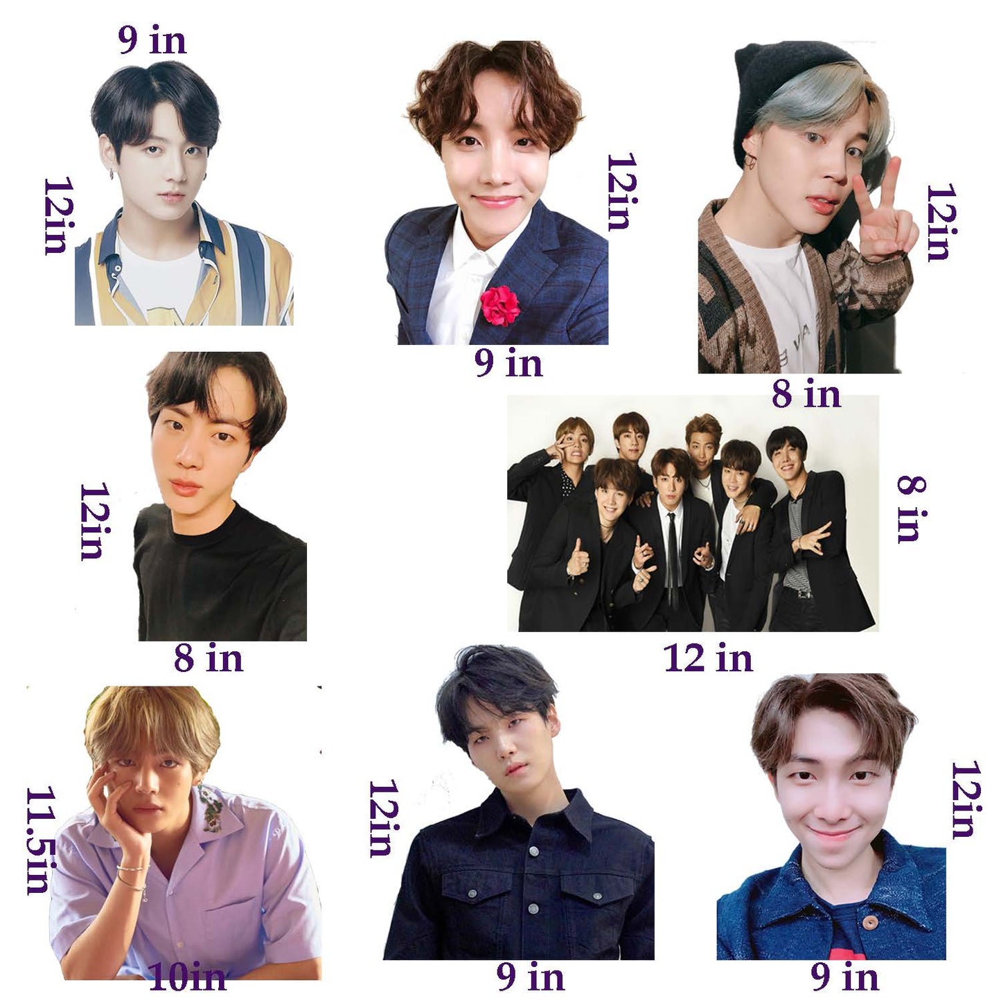 BTS Theme Birthday Decoration Cutouts